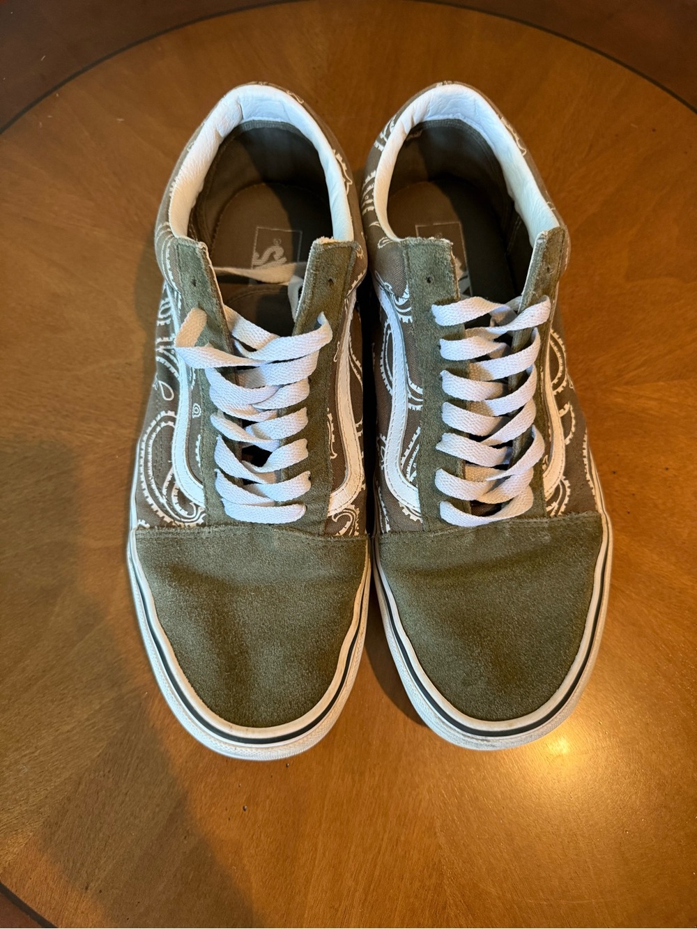 Van Suede Men's Olive Green Low-Top Skate Sneakers 11.5